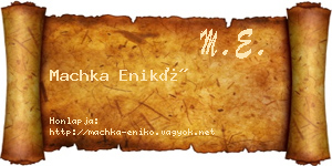 Machka Enikő névjegykártya